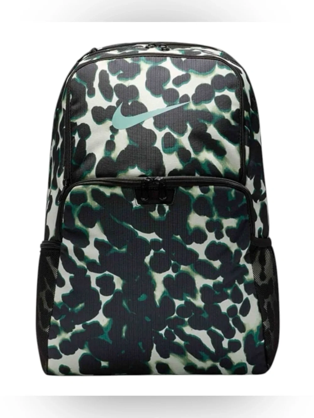 Nike Brasilia Backpack Mochila Aurora Green White Polka Dot FN1357-010 School